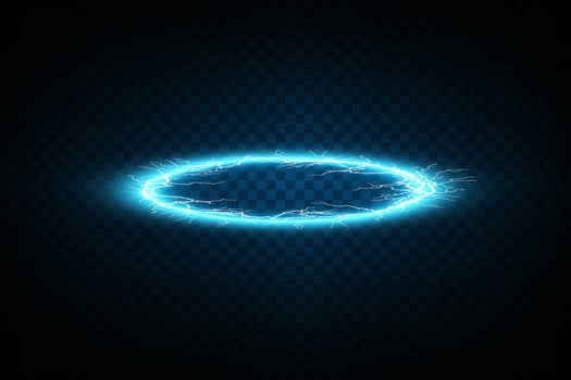 A Futuristic Blue Neon Circle set against a Dark Background that enhances its luminous and striking appearance vector