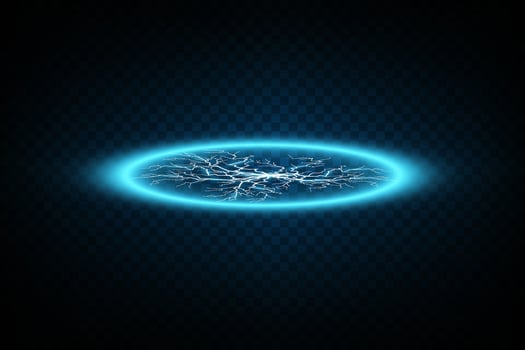An abstract depiction of blue light on a dark background, highlighting vibrant visuals and dynamic energy vector