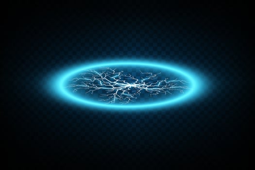 Experience a Striking Visual Encounter with a Futuristic Neon Lightning Effect Set Against a Dark Background vector