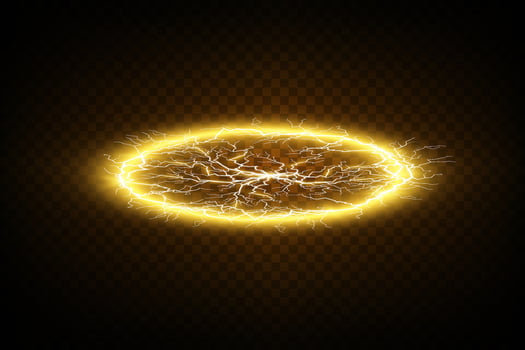 A Stunning Golden Electric Aura Accompanied by Striking Lightning Effects in an Artistic Design and Concept vector