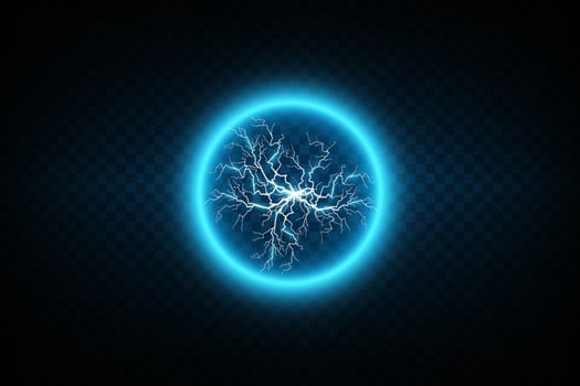 A Radiant Electric Energy Sphere Illuminating a Dark Background with Captivating Effects and Vibrant Colors vector