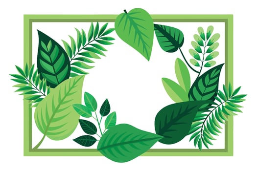 A vibrant Green Tropical Leaves Frame Design vector