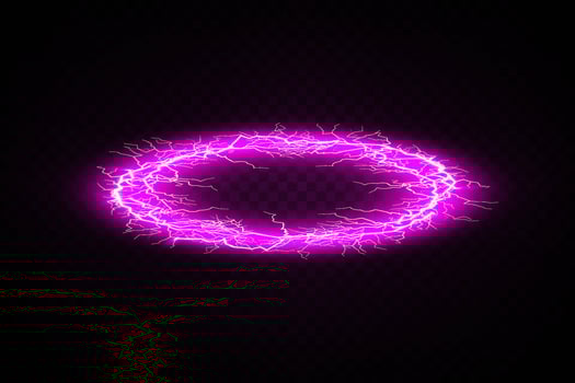 A vibrant pink electric aura beautifully embellished with a dynamic and energetic glowing energy ring vector