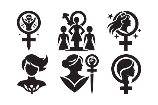 feminism woman silhouette vector