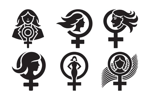 female leadership feminism woman silhouette vector