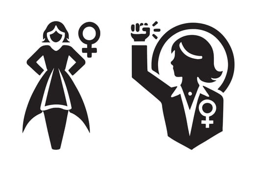 feminism leadership silhouette vector