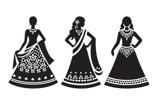 wedding lehenga design vector