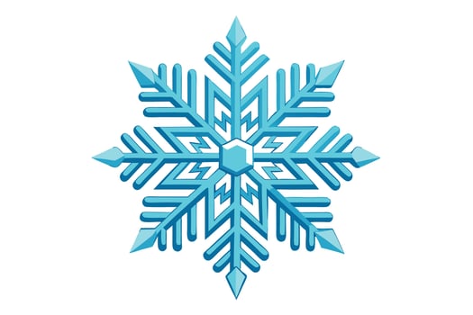 Detailed Blue Snowflake Design vector