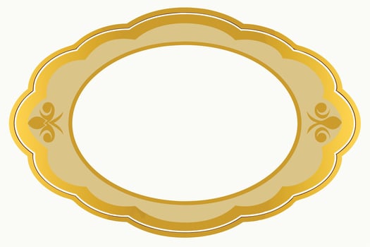 Cream-Colored Oval Label with Gold Border vector