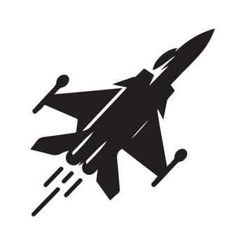 air combat jet silhouette vector