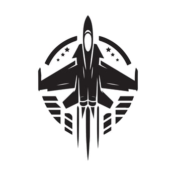 fighter jet flying silhouette vector