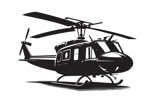 helicopter flying silhouette vector