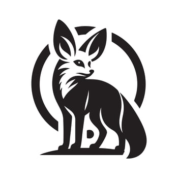 fennec fox cartoon silhouette vector