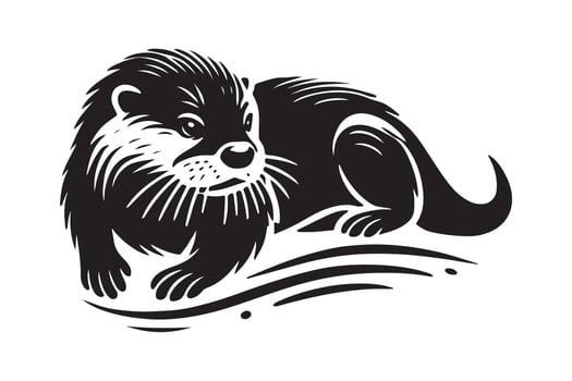otter silhouette image vector