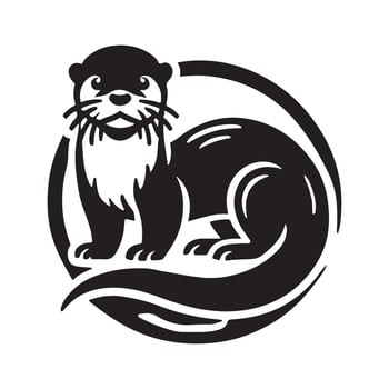 otter silhouette artwork vector