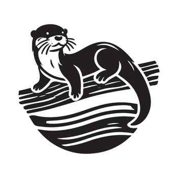 otter silhouette graphic vector