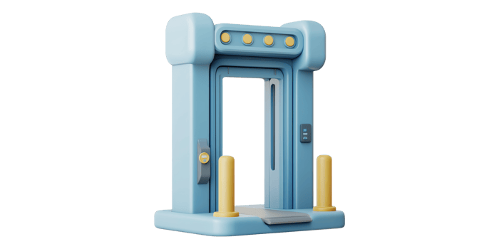 Digital metal detector gate isolated on transparent background png