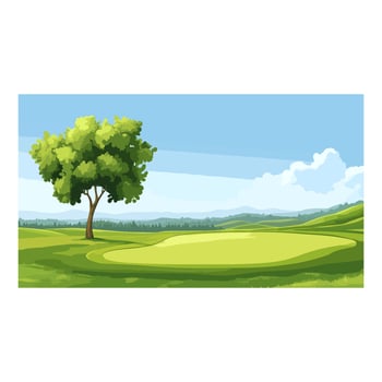White cloud and blue sky with nature tree vector