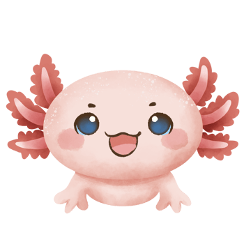 a watercolor illustration of axolotl lively smiling Cute kawaii pink little axolotl nice cartoon animal character. Hand drawn style. Perfect for nature-themed designs and educational materials. png