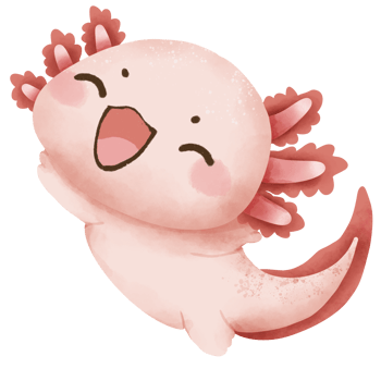 a watercolor illustration of Axolotl smiling Cute kawaii pink little axolotl nice cartoon animal character. Hand drawn style. Perfect for nature-themed designs and educational materials. png