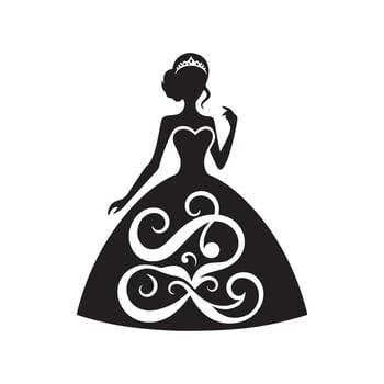bride character silhouette image vector