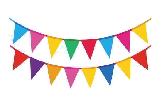 Its Colorful Triangular Bunting Garlands for Celebrations vector