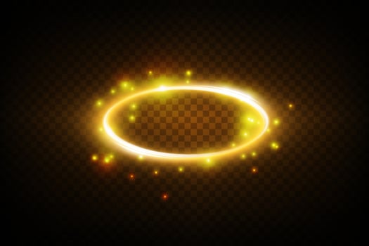 A Radiant Glowing Golden Ring Surrounded by Sparkles and Beautiful Light Effects, Perfect for Celebrations vector