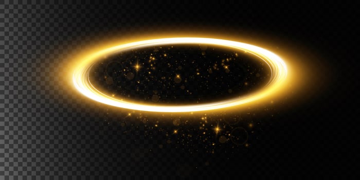 A Shimmering Golden Halo adorned with Sparkles to Create Enchanting Magical Effects for Artistic Purposes vector