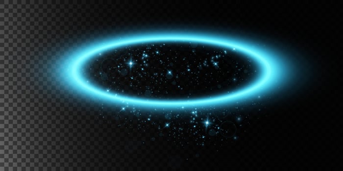 A captivating and visually appealing glowing blue circular halo effect enhanced with sparkling details vector