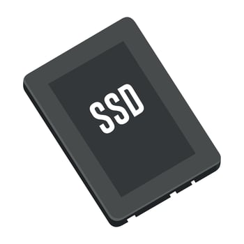 SSD disk icon isolated vector