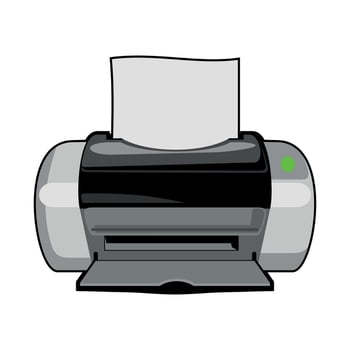 stylized color printer icon isolated on white background vector