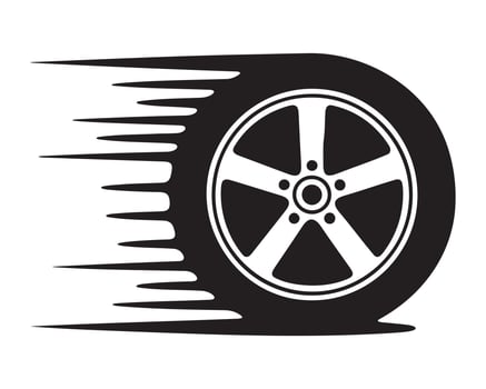 Fast-Moving Car Wheel Icon vector