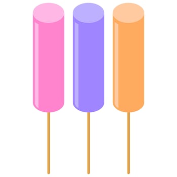 Colorful Sweet Sticks with Fun Candy Shades vector