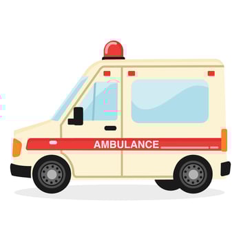 Ambulance car illustration isolated on white background vector