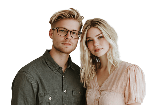 Happy Couple Smiling Together Isolated at Transparent Background png