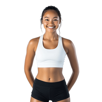 Beautiful Female in Sporty Workout Top Isolated at Transparent Background png