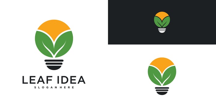 Nature bulb logo design, creative idea and inspiration concept. Premium vector
