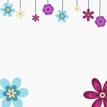 Cute flower border ornament clipart vector