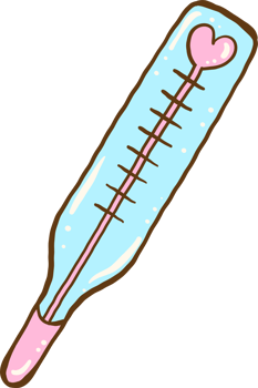 Cute Cartoon Thermometer with Heart Design Hand Drawn png