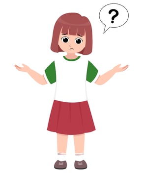An illustration of a confused girl vector