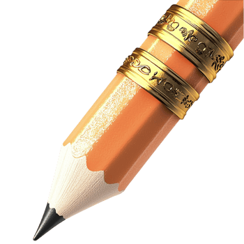 Orange pencil black tip and an eraser end, designed for smooth writing and sketching, offering durability and convenience for everyday tasks or creative projects. png