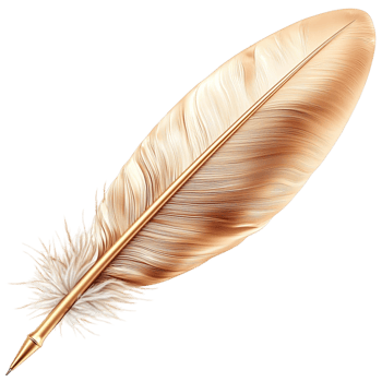 Feather is a white quill from a bird, often used for writing or as a decorative element, symbolizing grace and beauty in nature, creating a timeless connection creativity andistic expression. png