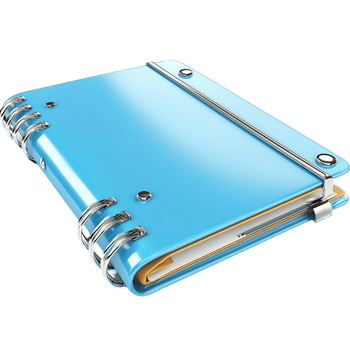 Notebook blue stationery item ideal for writing and organizing notes at school or work while adding a touch of style png