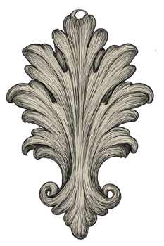 Decorative Feathered Leaf Design with Elegant Flourishes png