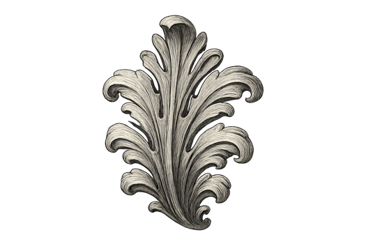 3D Acanthus Leaf Decorative Design for Creative Projects png