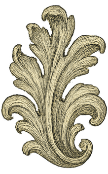 Ornate Decorative Leaf Element with Intricate Detailing in Gold png