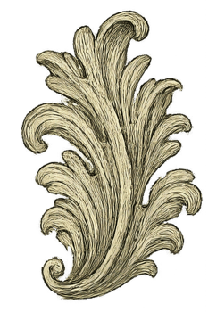Elegant Decorative Leaf Design for Vintage Style Artwork and Crafts png