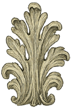 Ornate Leaf Motif Design in Vintage Style for Decorative Arts png