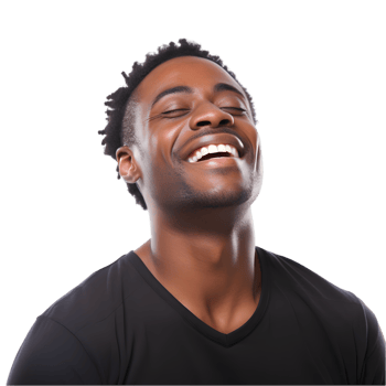 Joyful laughter of a man against a transparent background in a bright environment capturing genuine emotion png