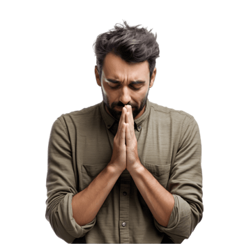 Reflective moment a man contemplating his life transparent background emotional depth indoor setting png